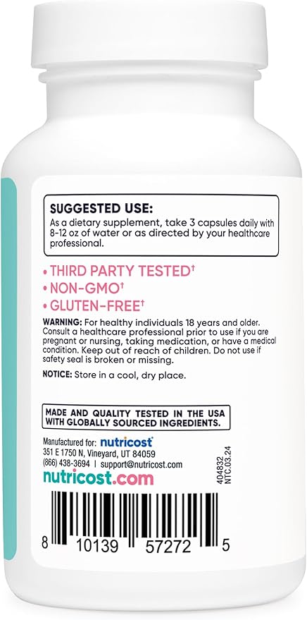 Nutricost D-Mannose with Cranberry Extract for Women 1300mg 90 Capsules