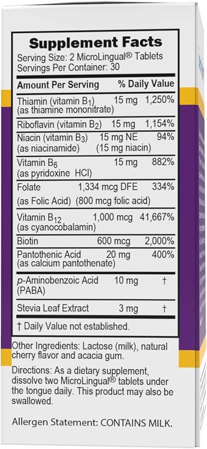 Superior Source Women?s B Complex - Energy Support Supplement for Women - Multivitamin with Vitamin B12, Vitamin B3 & More - B Vitamin Supplement Aids Heart Health - 60 Sublingual Dissolving Tablets