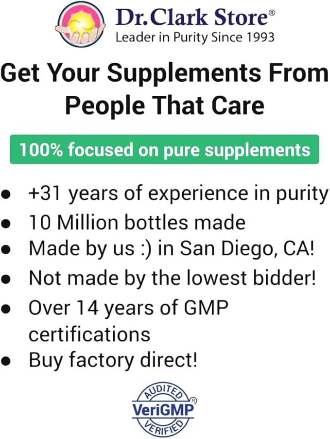 Dr. Clark Store Magnesium Citrate – 91mg, 100 Capsules, Supports Energy Production, Enzyme Function & Nervous System Health