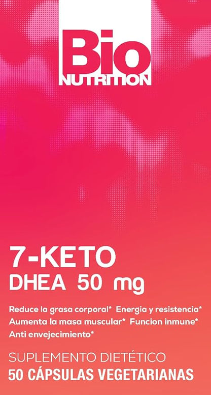 Bio Nutrition 7-Keto 50 Vegetarian Capsules | DHEA 50mg | Promotes Strong Immune Health | Energy & Stamina