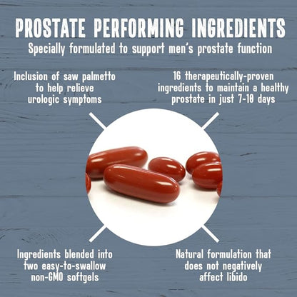 New Roots | Prostate Support Supplement with 16 Herbal Ingredients: Saw Palmetto, Plant Sterols, Borage Oil, Selenium, Vitamins & Zinc (60 Softgels) Relieves Weak Urine Flow, Frequent Urination