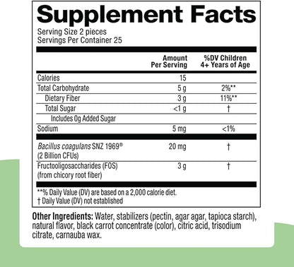 Biostime Kids Prebiotic & Probiotic Gummies (Ages 4+) | Probiotics for Kids | Includes 2 Billion CFU to Support Digestive Health| No added sugar Fruity Bites | Free from Top 9 Allergens |50 Count