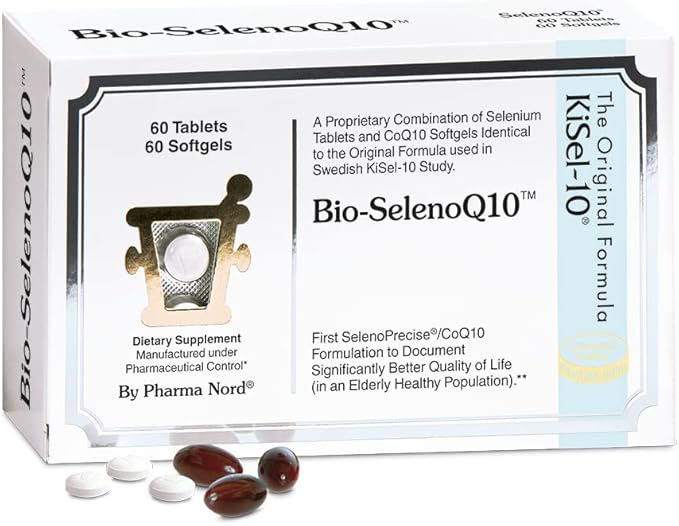 Pharma Nord Bio-SelenoQ10 Anti-Aging Supplement| CoQ10 100mg & Selenium 100mcg | Supports Cellular Health & Longevity | Slows Cellular Aging | Backed by Research | 60 Softgels & 60 tabs