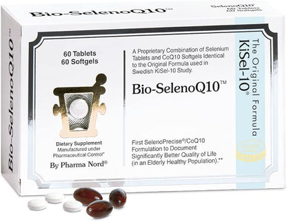 Pharma Nord Bio-SelenoQ10 Anti-Aging Supplement| CoQ10 100mg & Selenium 100mcg | Supports Cellular Health & Longevity | Slows Cellular Aging | Backed by Research | 60 Softgels & 60 tabs
