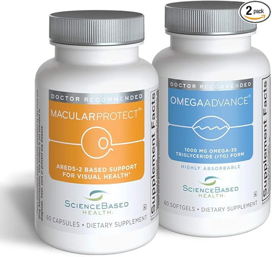 MacularProtect AREDS2 Formula and OmegaAdvance 1,000 mg Omega-3 Fish Oil Supplement