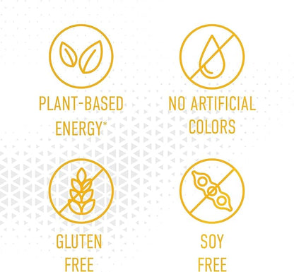 Energy Gummies, 2475mg of Plant-Based Caffeine Chews per Bottle, Long Lasting Energy Boosters, Tropical (33ct)