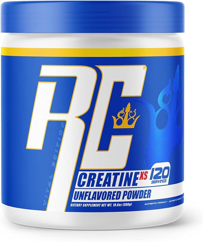 Ronnie Coleman Signature Series Creatine-XS, Creatine Monohydrate Powder, Post Workout Recovery for Muscle Building and Strength, Energy Support, Mass Gainer, Unflavored, 120 Servings