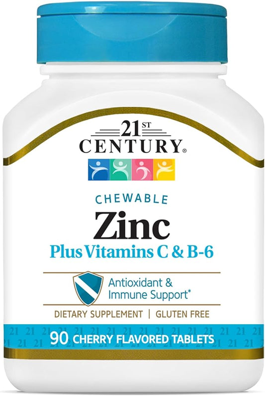 21st Century Zinc Chewable Withc & B6 - Cherry, 90 Count
