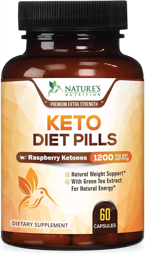 Keto Pills 1200mg - Advanced Support Lean Keto Diet Pills - Use Fat for Energy & Focus in Ketosis - Ultra Fast Prime Keto Supplement for Women & Men - Nature's Optimal Max Keto - 60 Capsules