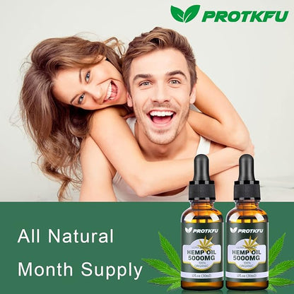 (2Pack Hemp Oil - Omega 3-6-9 Oil Fatty Acids Nutritional Supplement for Immune System Support, Focus, Calm, Relaxation, and Mood Enhancement - Organic, Vegan, Non-GMO