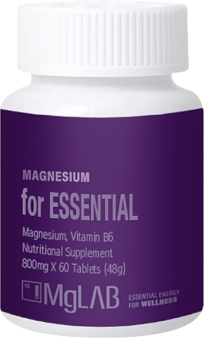 Magnesium for Essential (60 Tablets) Daily Supplement for Energy Recharge and Muscle Health. Magnesium 315mg, Vitamin B6. Mini-Sized