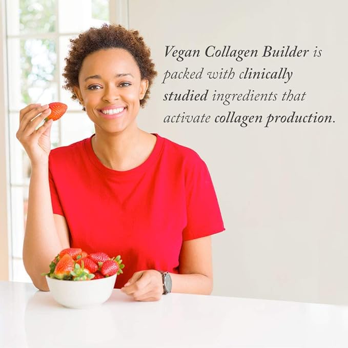 Purity Products Vegan Collagen Builder - Organic Whole Foods Fruits + Veg, Silica, Lutein, Vitamin C, Biotin, Grape Seed - Amino Acids Glycine, Lysine + Proline Collagen Boosters - 30 Tablets