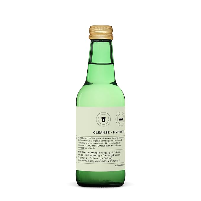 Organic Aloe Vera Inner Leaf Juice 8.5 fl oz - 8 Servings - Acemannan Polysacharides > 2500mg/l