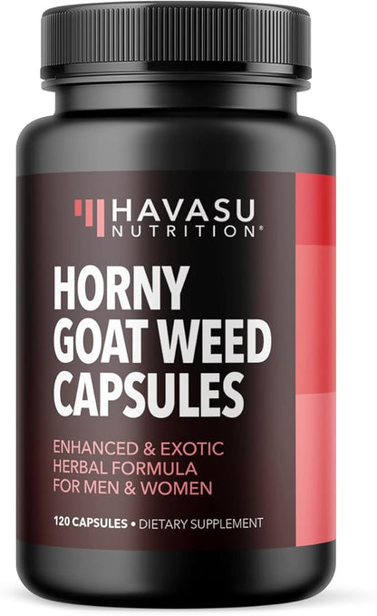Horny Goat Weed Capsules for Men & Women - Extra Strength Performance & Energy Support with Tongkat Ali, Muira Puama, and Saw Palmetto - 2 Month Supply Herbal Supplement for Increased Endurance