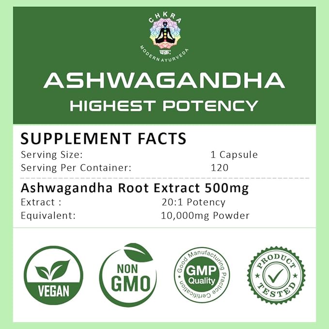 XTRAKT Ashwagandha Supplements Equivalent 10,000mg - 120 Ashwagandha Vegan Capsules - Organic Ashwagandha Powder and Root Extract Capsules - Stress Relief Supplement, Mood Enhancer - 4 Month Supply