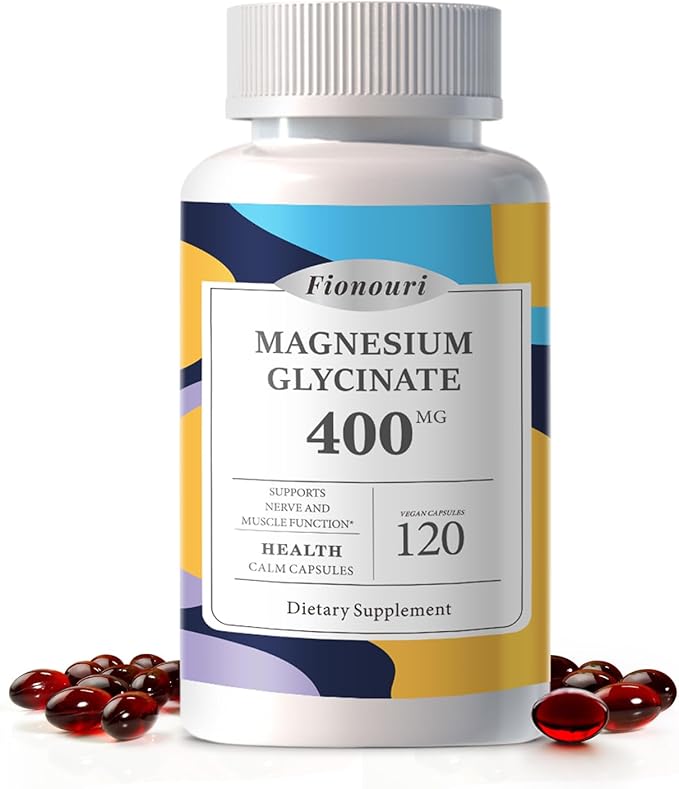Magnesium Supplement Softgels, Easy Absorption Magnesium Glycinate 400mg with D3 & K2, High Bioavailability Magnesium for Sleep & Calm Support, Nervous, Muscle & Bone Health