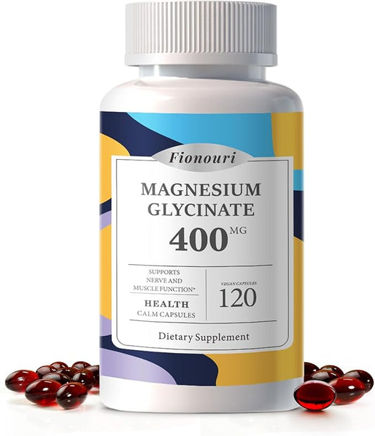 Magnesium Supplement Softgels, Easy Absorption Magnesium Glycinate 400mg with D3 & K2, High Bioavailability Magnesium for Sleep & Calm Support, Nervous, Muscle & Bone Health
