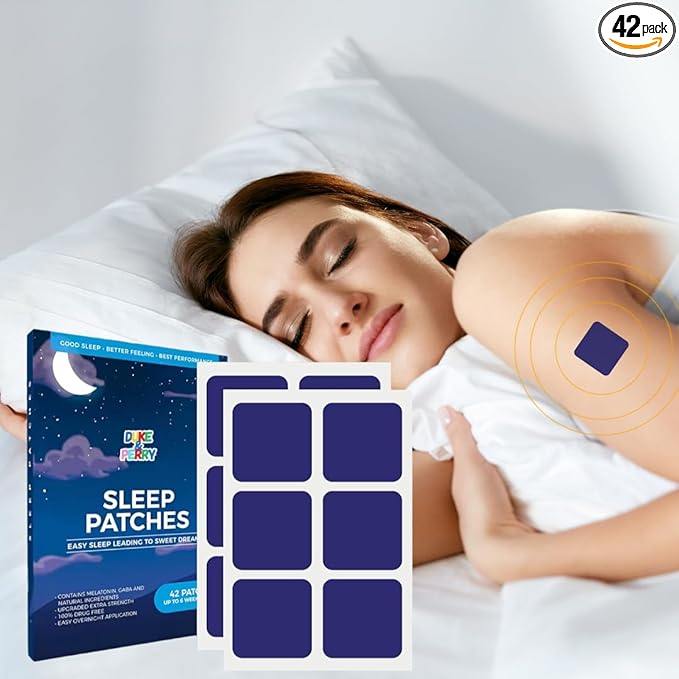 DUKE & PERRY Upgraded Deep Sleep Patches for Adults Extra Strength | Quick Acting Sleep Aid Patches for Men and Women | 100% Natural Ingredients, Easy to Apply, and Skin-Friendly (Pack of 42)