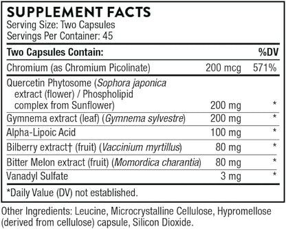 THORNE Diabenil - Support for Maintaining Health* - with Chromium, ALA, and Quercetin Phytosome - 90 Capsules