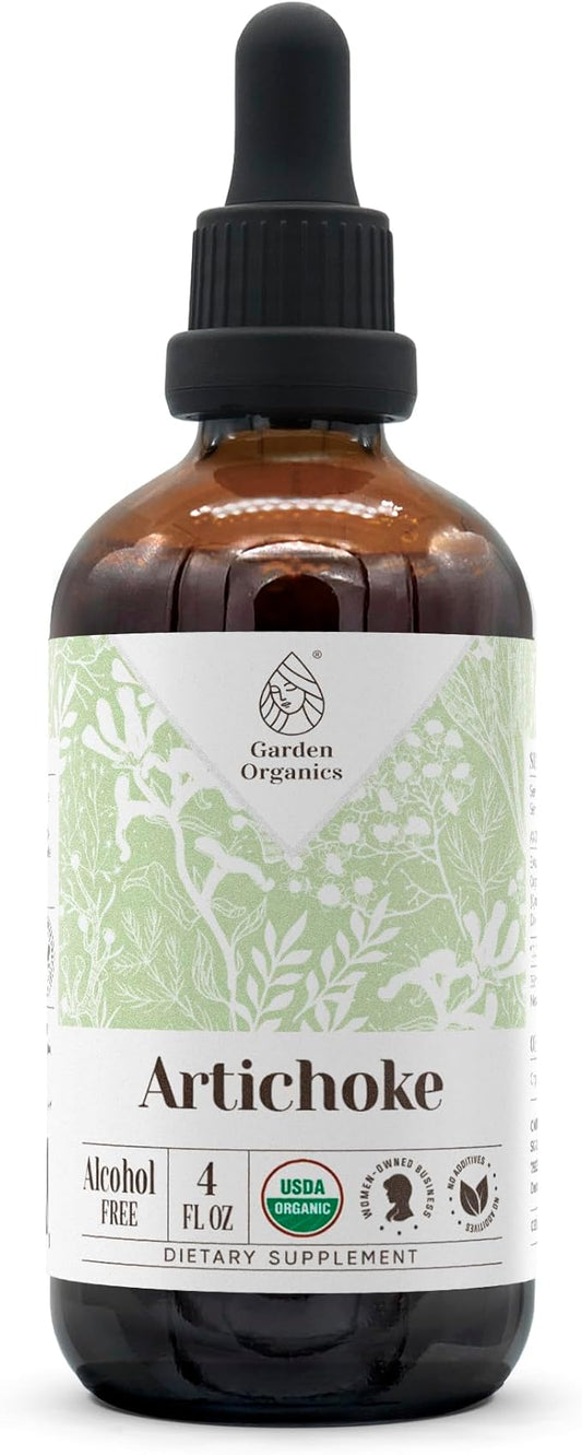 Artichoke USDA Organic Alcohol-Free Extract | Dietary Supplement, High-Potency Tincture | Natural Certified Organic Artichoke (Cynara scolymus) Dried Leaf 4 oz