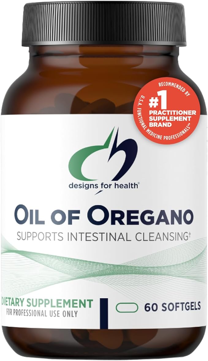 Designs for Health Oil of Oregano - Oregano Oil Capsules with Highly Concentrated Carvacrol - Supports Intestinal Cleansing - Oregano Oil Pills for GI Support (60 Softgels)