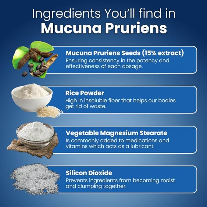 Well of Life: Mucuna Pruriens 60 Veggie Capsules, Supplement for Relaxation, Mood & Well-Being, 15% Extract Natural, USA Made, No Color Added No Artificial Ingredients & Non-GMO