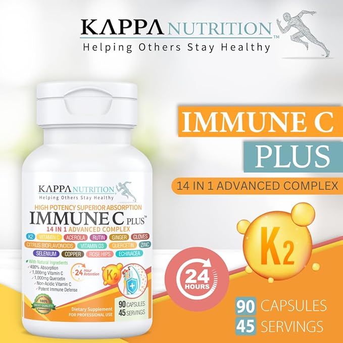Quercetin 1,000mg, Vitamin C 1,000mg, Zinc 50mg, Vitamin D3 5,000iu, Selenium, Copper, Acerola, Ginger, Rutin, Bitter Orange, Rose Hips, Echinacea, Immune C Plus, 14 in 1 Immune C Plus (90 Count)