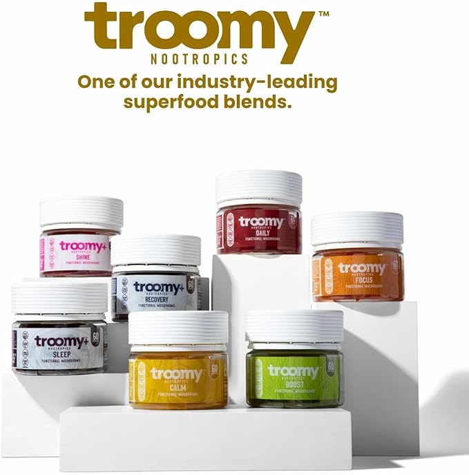 Troomy Reishi Calm Gummies Natural Pineapple Peach Flavor, Gelatin-Free, Gluten-Free, and Vegetarian - 60 Count