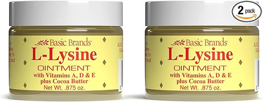 L-Lysine Ointment - 0.875 oz - Lysine Cold Sore Treatment and Blister Relief - Soothes Chapped Lips and Dry Skin – 2-Pack