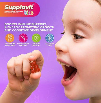Kids Vitamins and Supplements, No Artificial Coloring, Allergen-Free for Healthy and Strong Children, Natural Fruit Flavors, Healthy and Delicious, (240 Gummies)