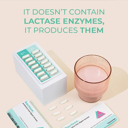 Probiotic Lactose Pills For Long Term Relief - Enjoy Dairy Again - Lactose Intolerance Supplement - Produce Lactase Enzymes in The Gut - Naturally Break Down Lactose (Take for 7 Days - Repeat Monthly)