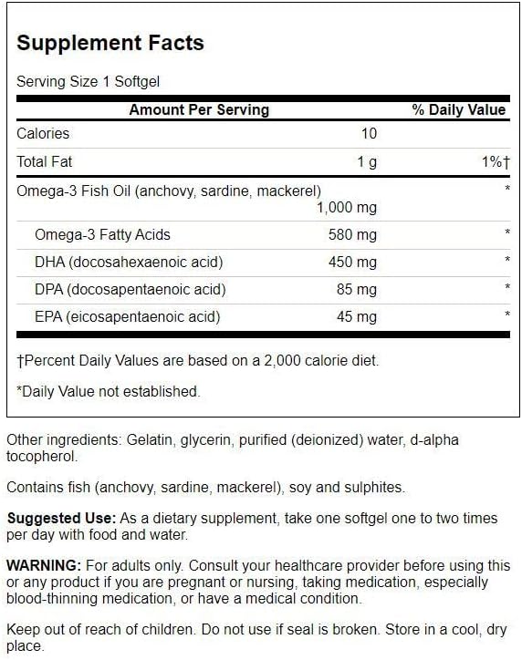 Swanson Super Dpa Fish Oil 1,000 mg 60 Sgels (2 Pack)