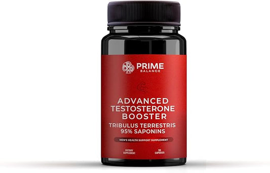 PRIME BALANCE Men’s Health Advanced Testosterone Support Supplement with Tribulus Terrestris, Zinc, Black Pepper, and Selenium – 90 Capsules – 45 Days Supply