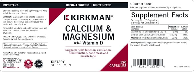 Calcium Magnesium Capsules - Hypo - 120 count