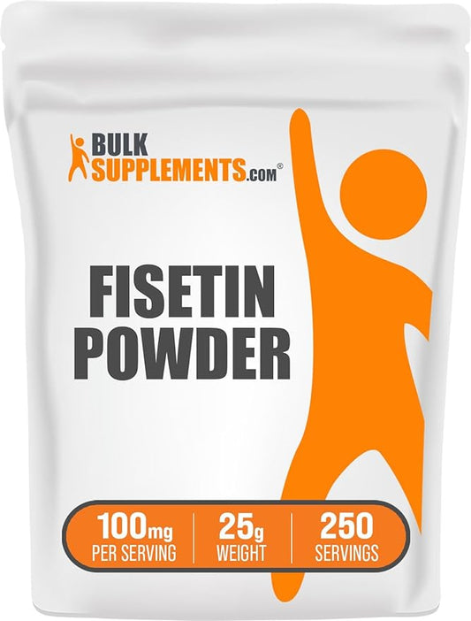 BulkSupplements.com Fisetin Powder - Fisetin Supplement, Fisetin 100mg - Antioxidants Source, Pure & Gluten Free, 100mg per Serving, 25g (0.88 oz) (Pack of 1)