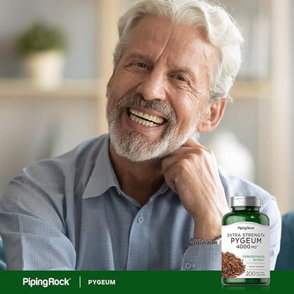 Piping Rock Pygeum Supplement 4000 mg | 200 Capsules | Pygeum Africanum Bark Extract | Extra Strength | Non-GMO, Gluten Free