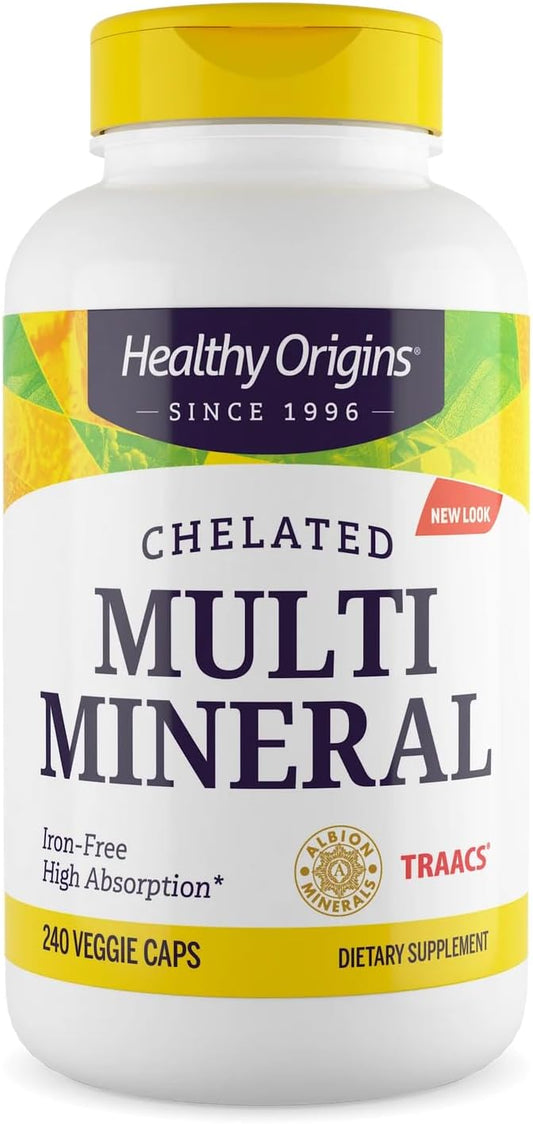 Healthy Origins Chelated Multi Mineral (Albion Minerals, Bioavailable, Non-GMO, Gluten Free), 240 Veggie Caps