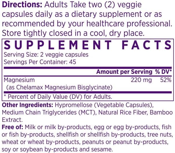 NAOMI Magnesium Glycinate - Bioactive Fully Reacted Premium High Absorption - Supports Muscle, Nerve, & Heart Health - Chelamax Magnesium Bisglycinate - 90 Capsules, 45 Day Supply