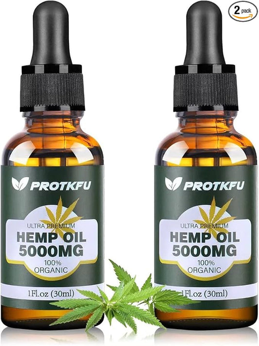(2Pack Hemp Oil - Omega 3-6-9 Oil Fatty Acids Nutritional Supplement for Immune System Support, Focus, Calm, Relaxation, and Mood Enhancement - Organic, Vegan, Non-GMO