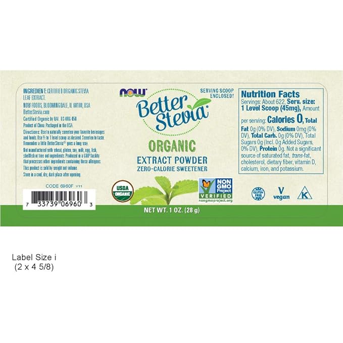 NOW Foods Better Stevia Extract Powder, 1 Ounce