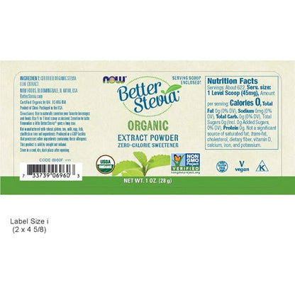 NOW Foods Better Stevia Extract Powder, 1 Ounce