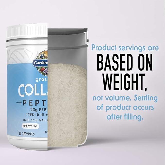 Garden of Life Grass Fed Collagen Peptides Powder Unflavored Collagen Powder for Women Men Hair Skin Nails Joints, Hydrolyzed Collagen Protein Supplements, Collagen for Women & Men, 14 Servings