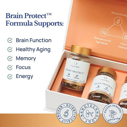 3 MONTH SUPPLY Brain Protect™ Nano Omega 5 Cinnamon Brain Supplement for Memory Focus Patent-Pending Nano-Formulation Antioxidant 180 Softgels Pomegranate Seed Punicic Acid