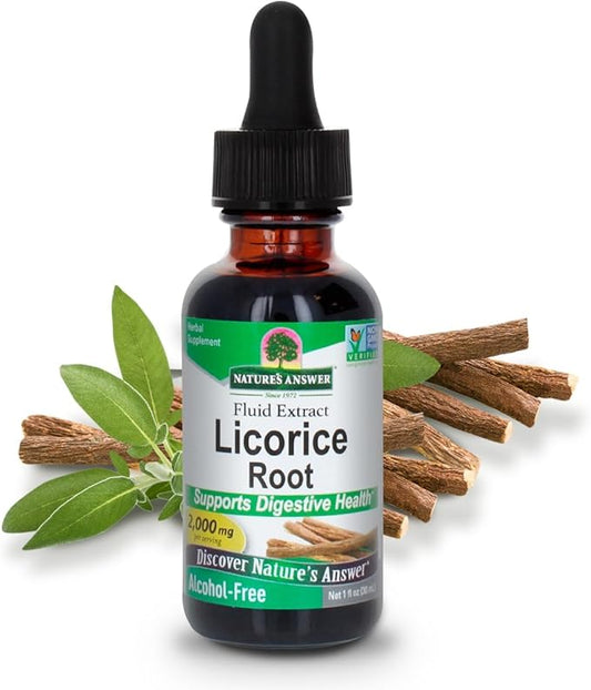 Nature's Answer Licorice Root | Herbal Supplement | Supports Digestive Health | Non-GMO & Kosher | Alcohol-Free, Gluten-Free & Vegan 1oz