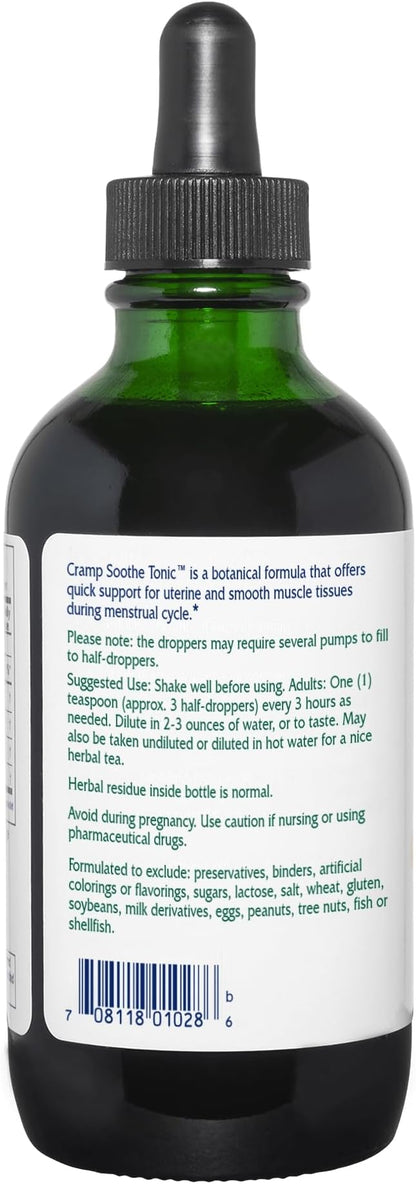 Vitanica Cramp Soothe Tonic, Dr Formulated Menstrual Cramp Support, with Black Haw Bark, Valerian Root, Ginger Root, and Garrya Herb, Alcohol Free, Vegan, 4 Ounce- Pro Logo