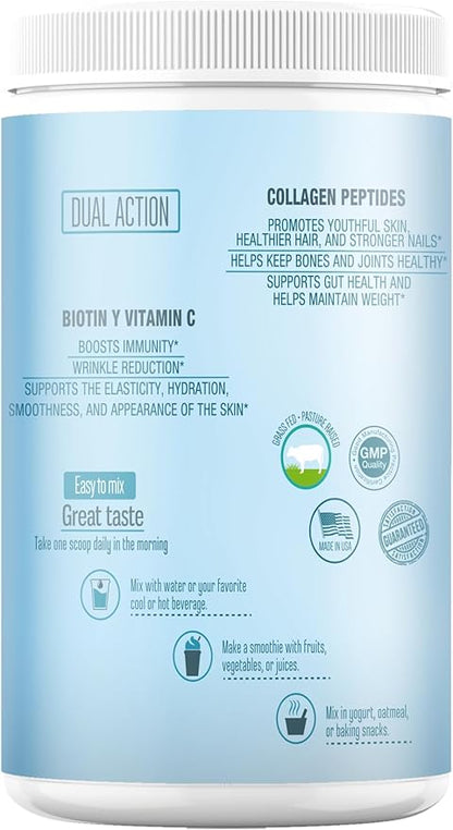 Unflavored Collagen Protein Powder with Biotin & Vitamin C – Powerful Bone & Joint Support, Anti-Aging Formula for Radiant Skin, Hair & Nails, Antioxidant-Rich Wellness Boost – 500g (1)