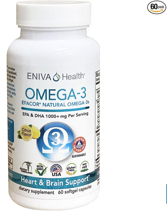 Eniva Omega-3 Fish Oil High EPA/DHA Premium Fish Oil Daily Supplement (60 caps)
