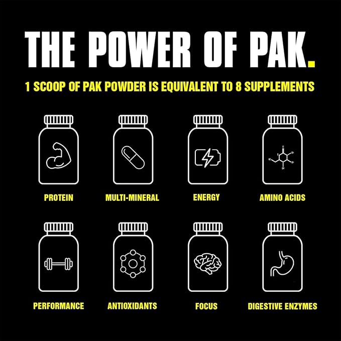 Animal Pak – Convenient All-in-One Vitamin & Supplement Powder – Zinc, Vitamins C, B, D, Amino Acids and More – Sports Nutrition Performance Multivitamin for Women & Men – 44 Scoops, Orange Crushed