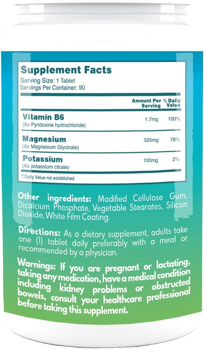 VAL MG Experts Magnesium Glycinate Plus B6 & Potassium - Stress Relief - 90 Tablets