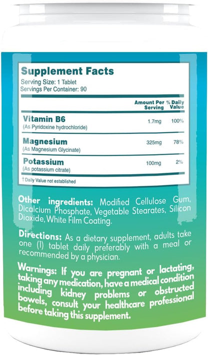 VAL MG Experts Magnesium Glycinate Plus B6 & Potassium - Stress Relief - 90 Tablets